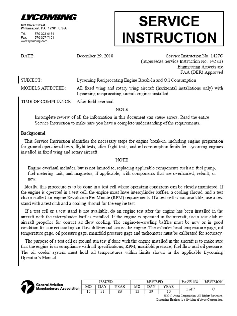 Reciprocating Engine BreakIn and Oil Consumption Download