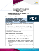 Guía de Actividades y Rúbrica de Evaluación - Unidad 2 - Fase 3 - Artículo de Investigación Básica