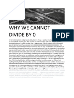 Why We Cannot Divide by 0