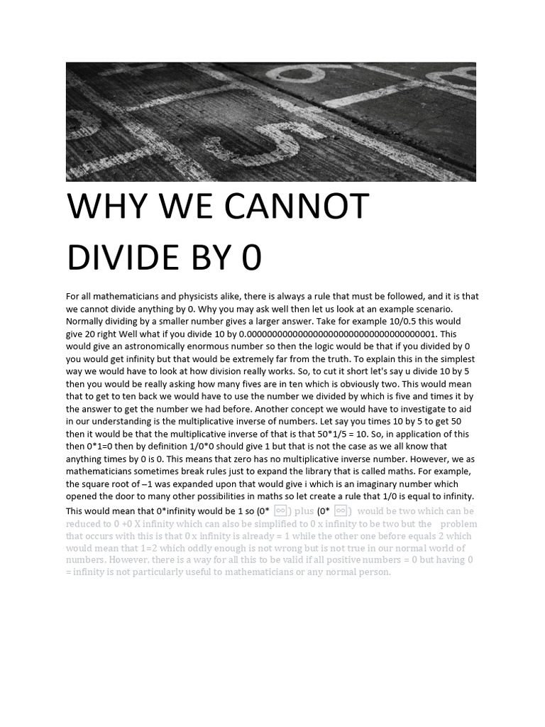 Why We Cannot Divide by 0 PDF