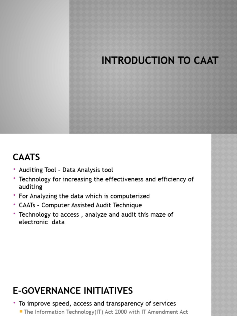 Introduction to CAATs in Auditing | PDF | Audit | Sampling (Statistics)