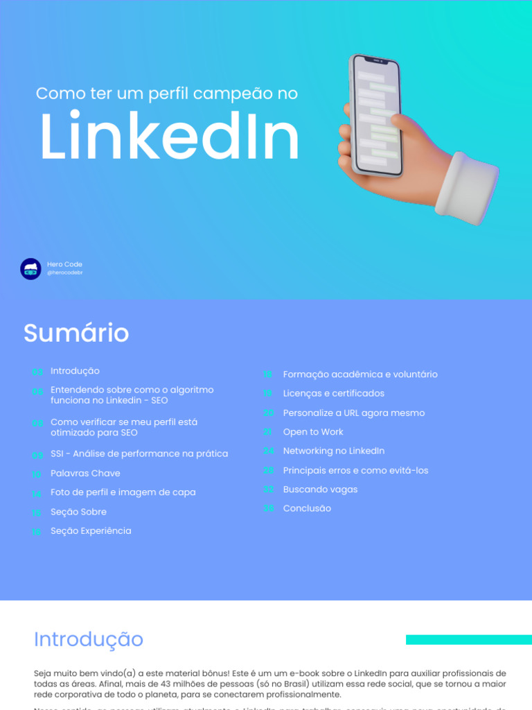 Semana Do Herói - Apostila Como Ter Um Perfil Campeão No Linkedin | PDF ...