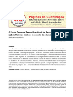 A Escola Paroquial Evangélica Alemã de Santa Isabel. Materiais Didáticos e Contexto Da Educação Étnica Na Colônia.17003303371