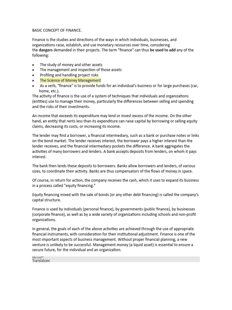 Understanding Basic Finance Concepts | PDF | Banks | Interest