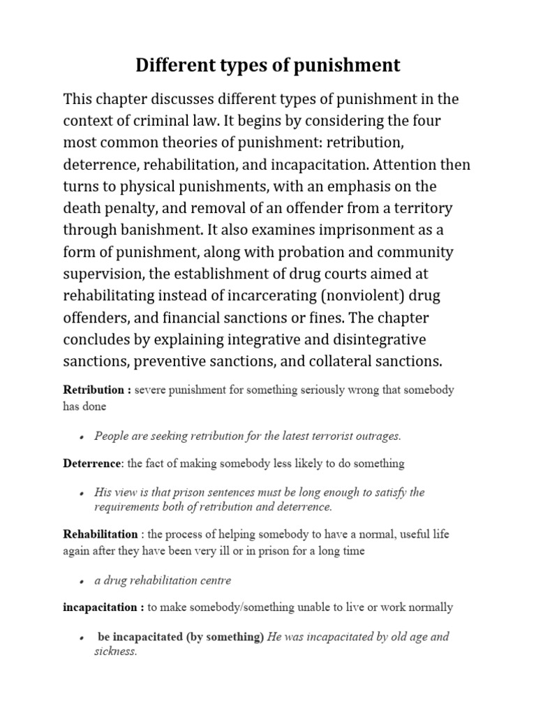 Types of punishment pdf