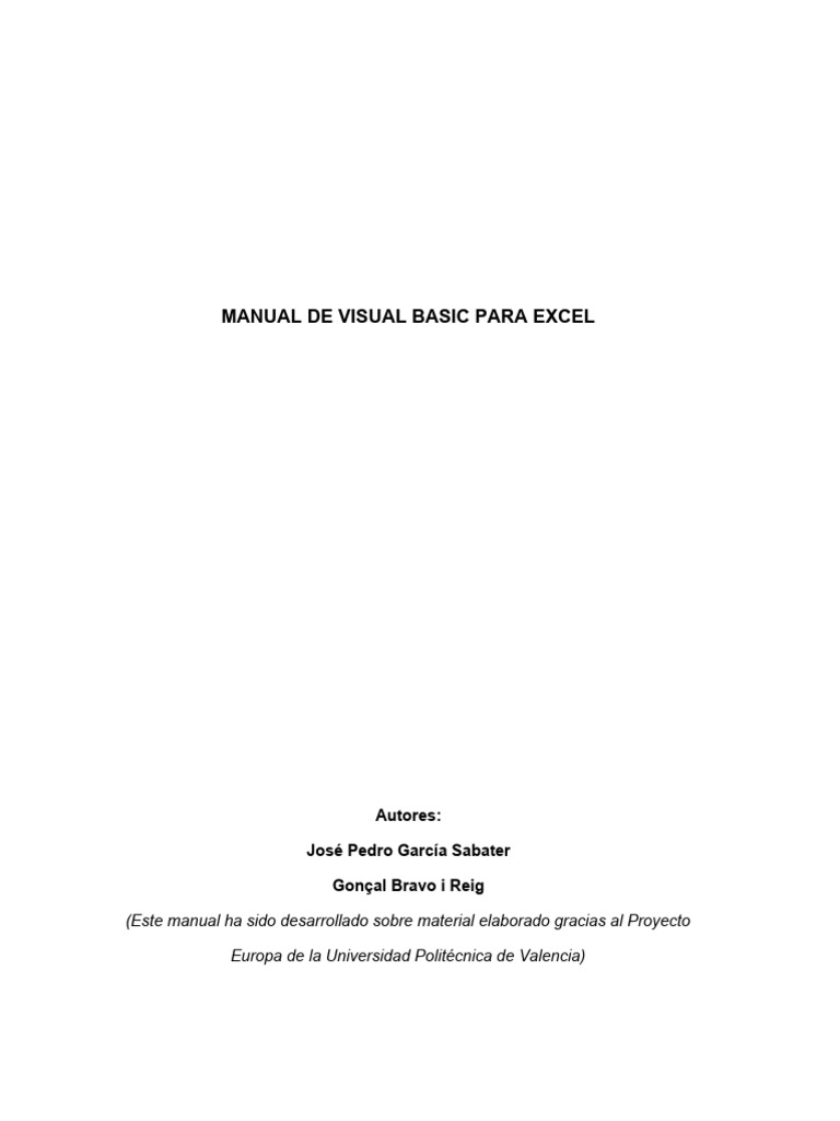 Manual visual basic descargar gratis pdf b sico programa de