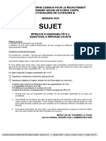 Sujet Secr Taire Administratif Ep02 - Questions R Ponse Courte - Session 2020 155555