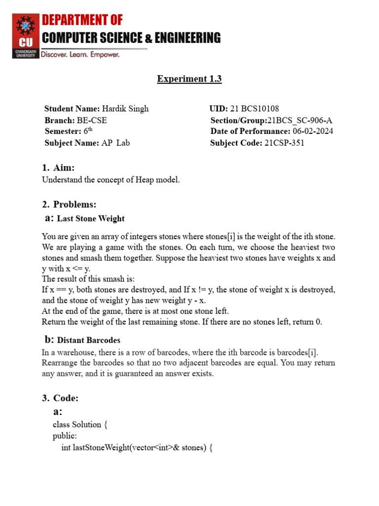 Hardik 1.3 Ap | PDF | Computer Programming | Algorithms And Data Structures