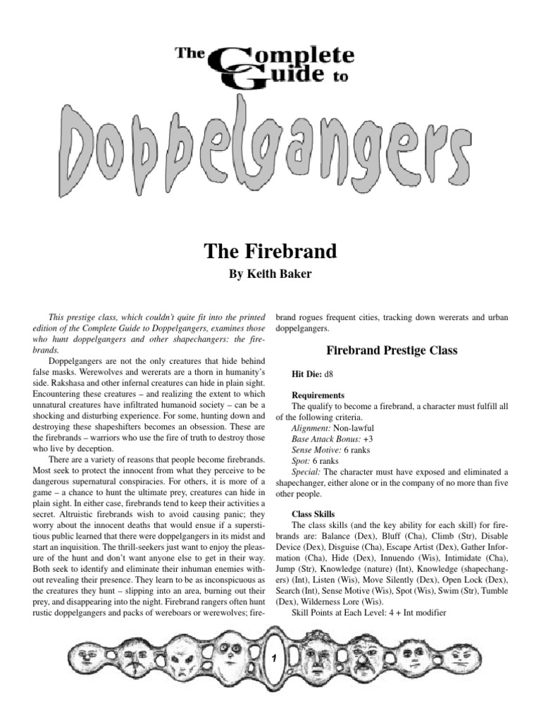 The complete guide to doppelgangers web enhancement the firebrand