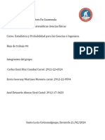 Hoja de Trabajo #4 Estadistica