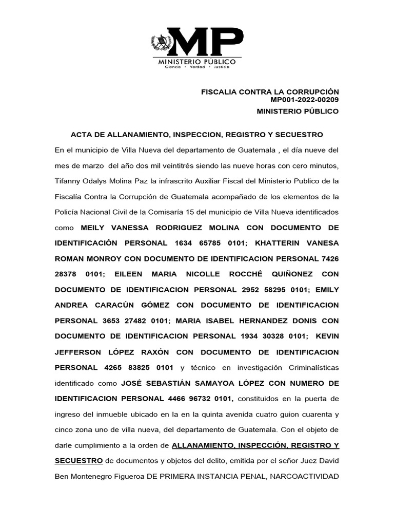 Allanamiento por Corrupción en Villa Nueva | PDF | Gobierno