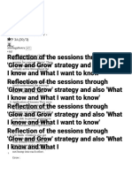 Reflection of The Sessions Through 'Glow and Grow' Strategy and Also 'What I Know and What I Want To Know'