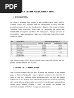 Ice Cream Plant, Batch Type: No. Ingredient Content As Percent in Average Ice Cream Premium Ice Cream