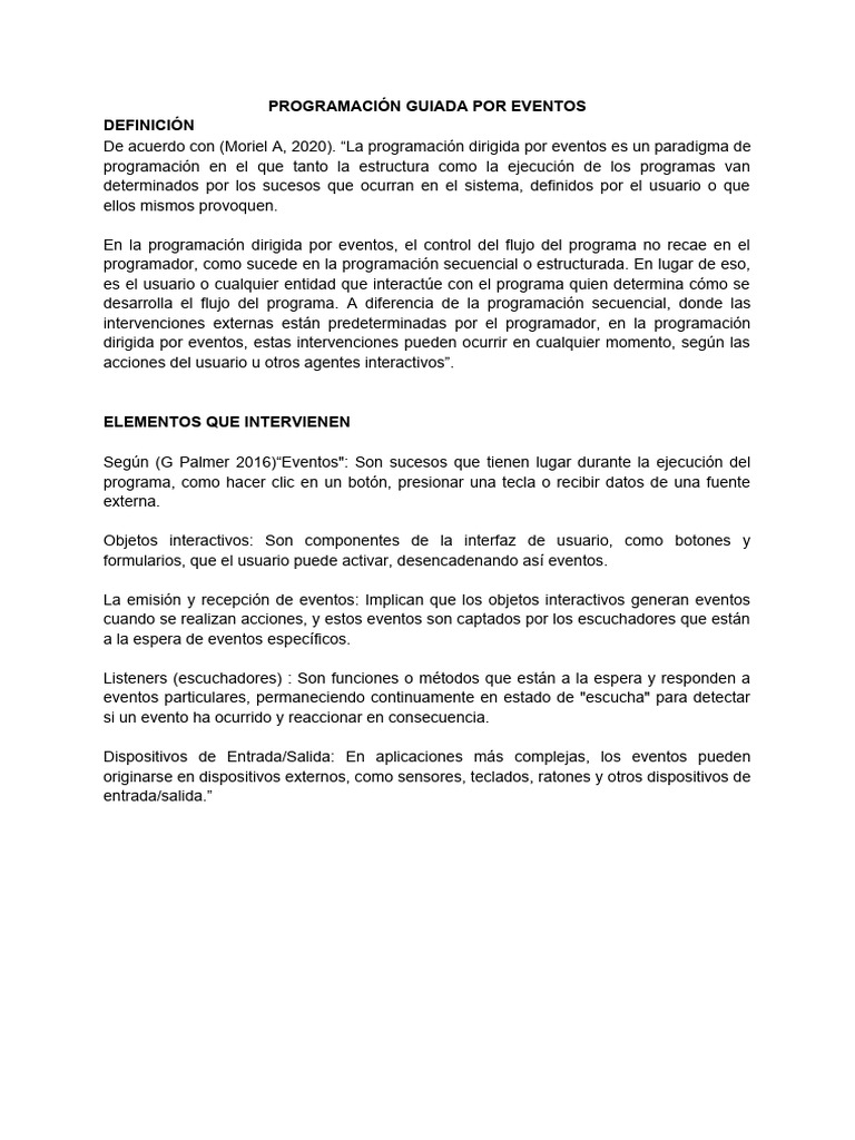 Programacion Guiada Por Eventos Paradigma | PDF | Programa de ...