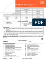 Lista de útiles 4to grado 2024