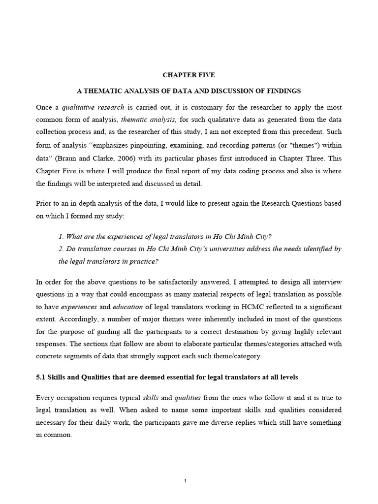 Draft CHAPTER V - A THEMATIC ANALYSIS OF DATA AND DISCUSSION OF ...