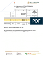 Calendario de Evalauciones EXTRAORDINARIOS