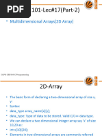 Arrays 2D Lecture 17