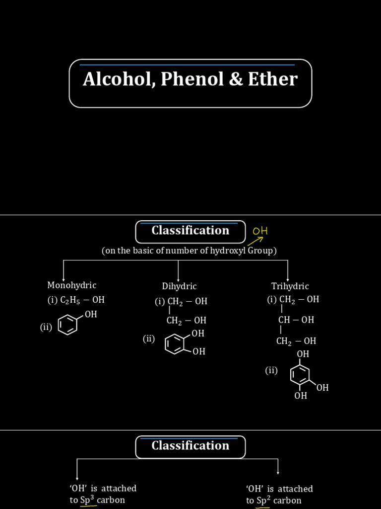 Alcohol & Phenol & Ether Final Notes | PDF | Ester | Chemistry