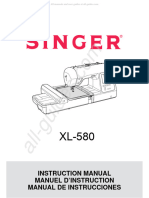 Singer XL580 Sewing Machine Instruction Manual