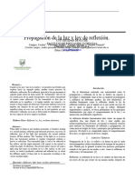 PROPAGACIÓN DE LA LUZ Y LEY DE LA REFLEXIÓN