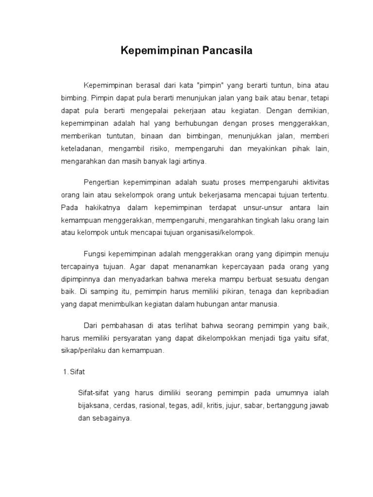 Kepemimpinan Pancasila