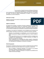 Maestría en Economía Con Mención en Gestión Económica de Riesgos de Desastres y Desarrollo Sostenible