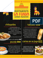 Menú Divertido Restaurante Mexicano Bebidas Amarillo y Negro