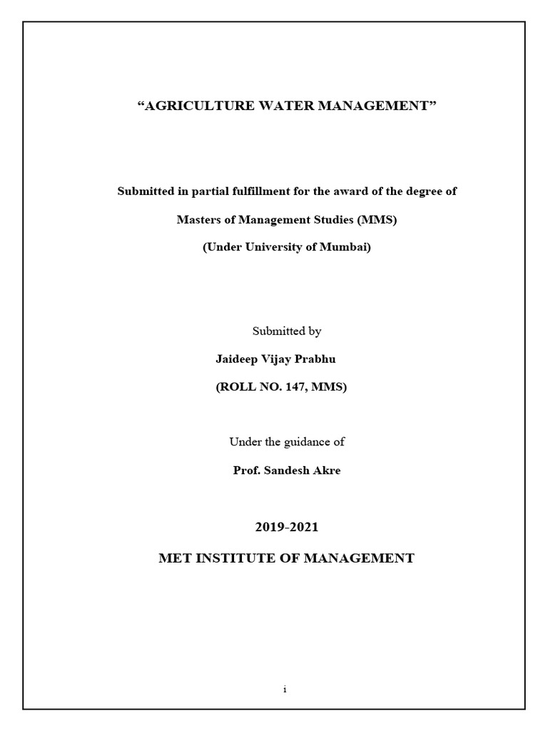 Agriculture Water Management Strategies | PDF | Water Resources | Water ...