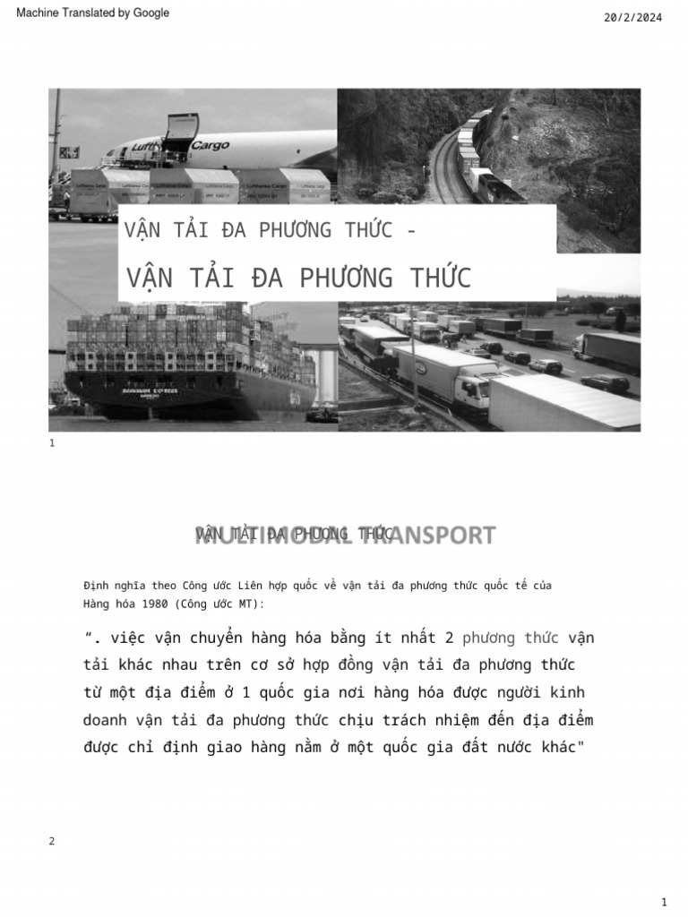 Chap 6 Multimodal Transport | PDF