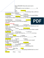 REVISION TEST MEDICAL ENGLISH I Choose The Correct Answer