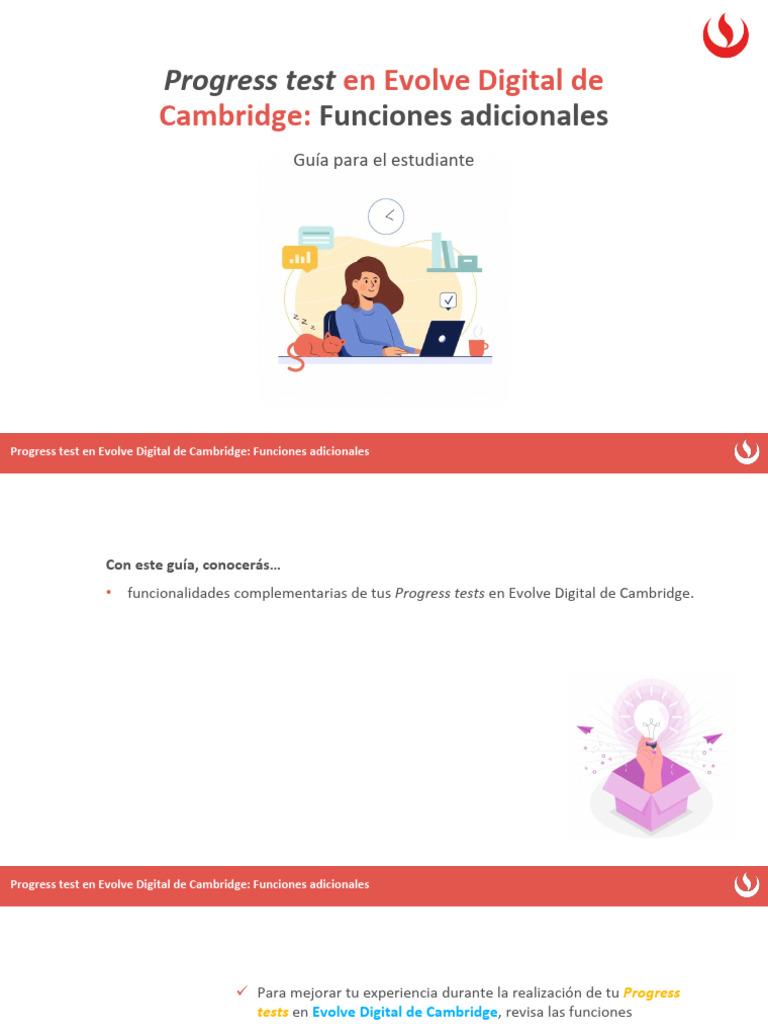 Progress Test en Evolve Funciones Adicionales - Guía para El Estudiante ...