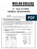 VSSE 2023 Verbal Reasoning ST