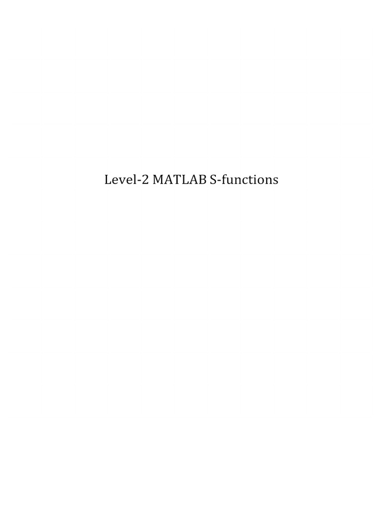 MATLAB Level 2 S-Function | PDF