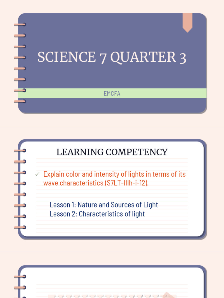 Science G7 Q3 Wk7 2 Light 1 Pdf Light Electromagnetic Spectrum