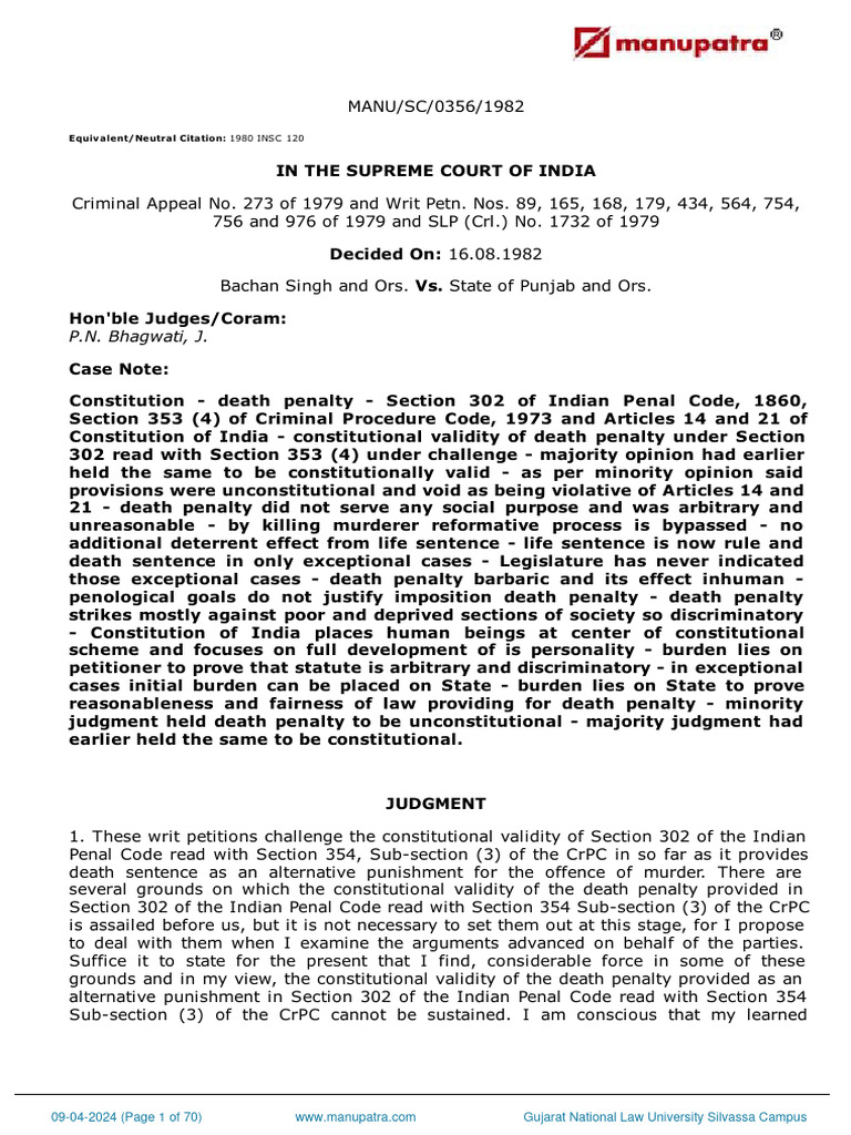 Bachan singh and ors vs state of punjab and ors s820276com58757 pdf