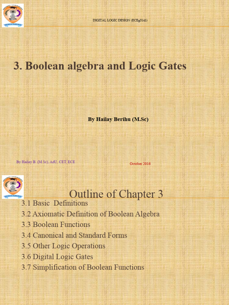 Boolean Algebra and Logic Gates | PDF | Boolean Algebra | Teaching ...