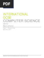 9210 International Gcse Computer Science Mark Scheme 1 v1.0