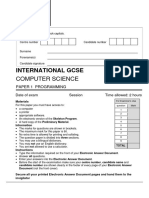 9210 International Gcse Computer Science Question Paper 1 v1.0