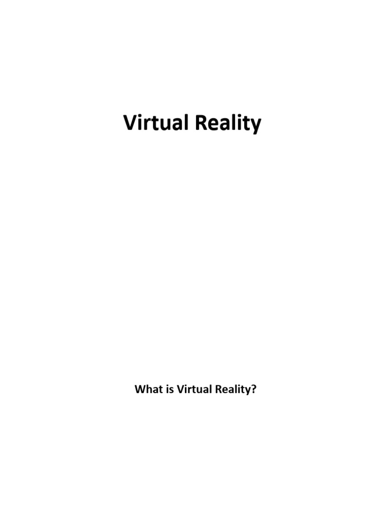 Virtual Reality Pdf Virtual Reality User Interface