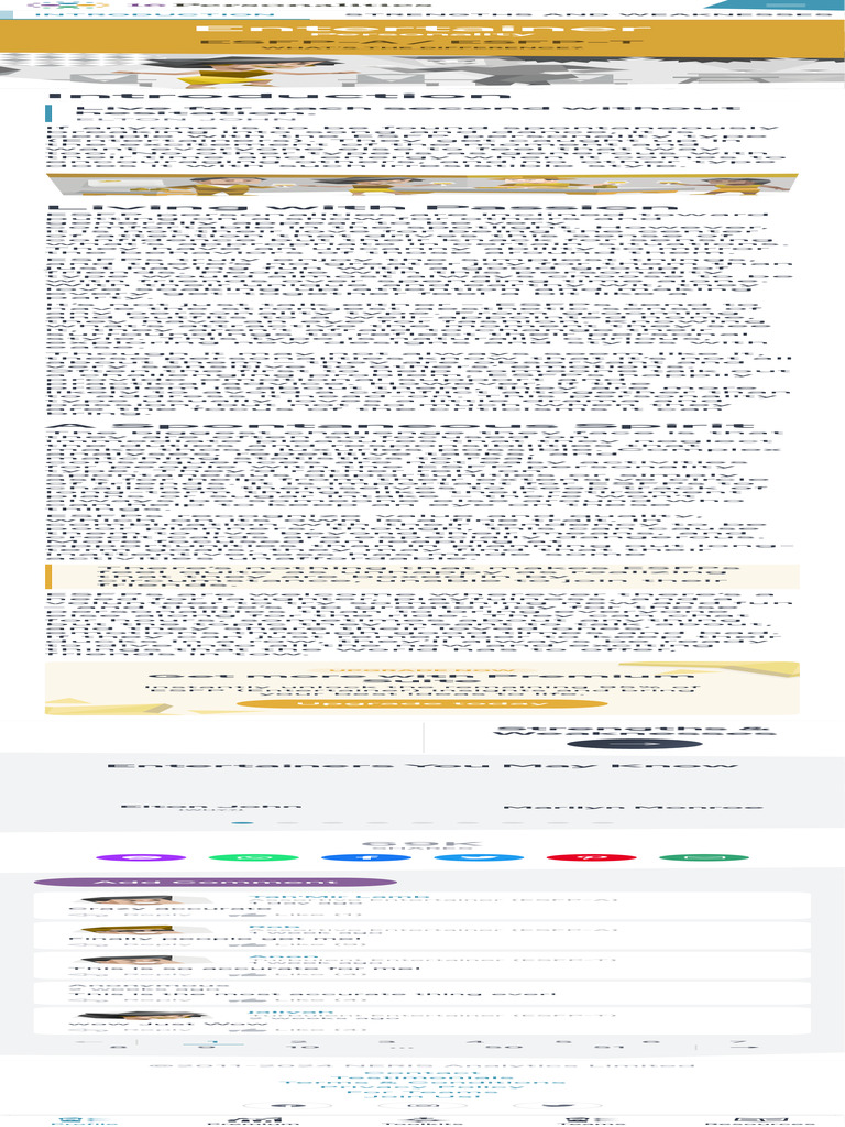 Introduction Esfp Personality Entertainer 16personalities Pdf
