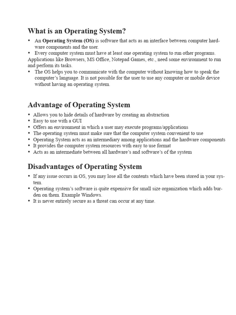 CH-1-OPERATING SYSTEM | PDF | Operating System | Computer Network