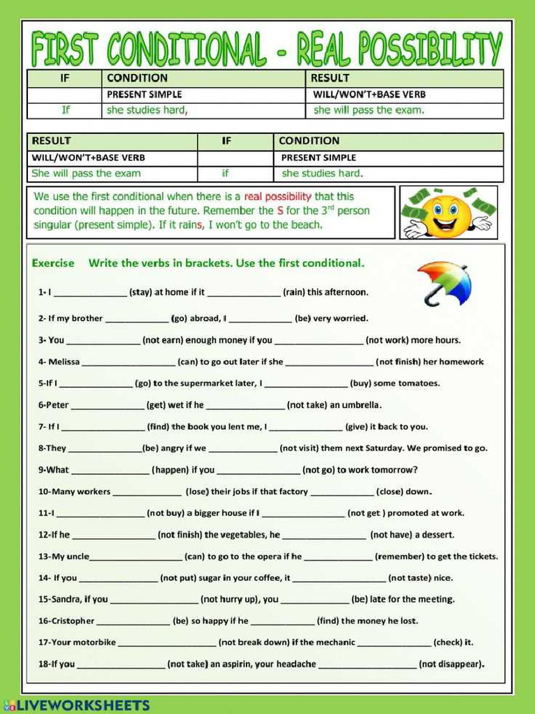 2.1 First Conditional Worksheet | PDF
