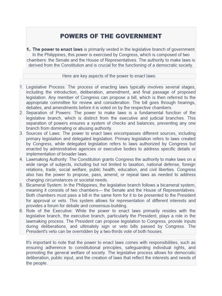 Powers of The Government | PDF | Taxes | Eminent Domain