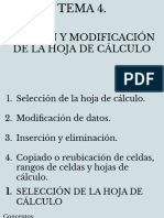 Edición Y Modificación de La Hoja de Cálculo