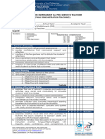 Evaluation Instrument For Pre-Service Teacher (Final Demonstration Teaching)