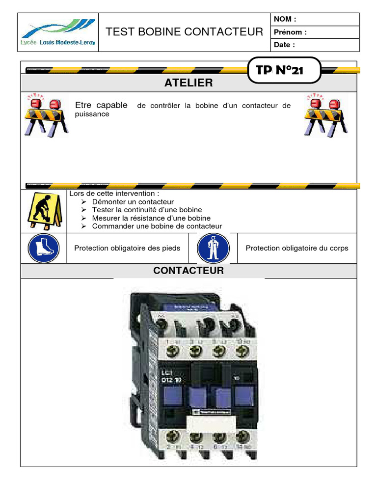 Tester la Bobine d'un Contacteur PDF Résistance Inducteur — free download