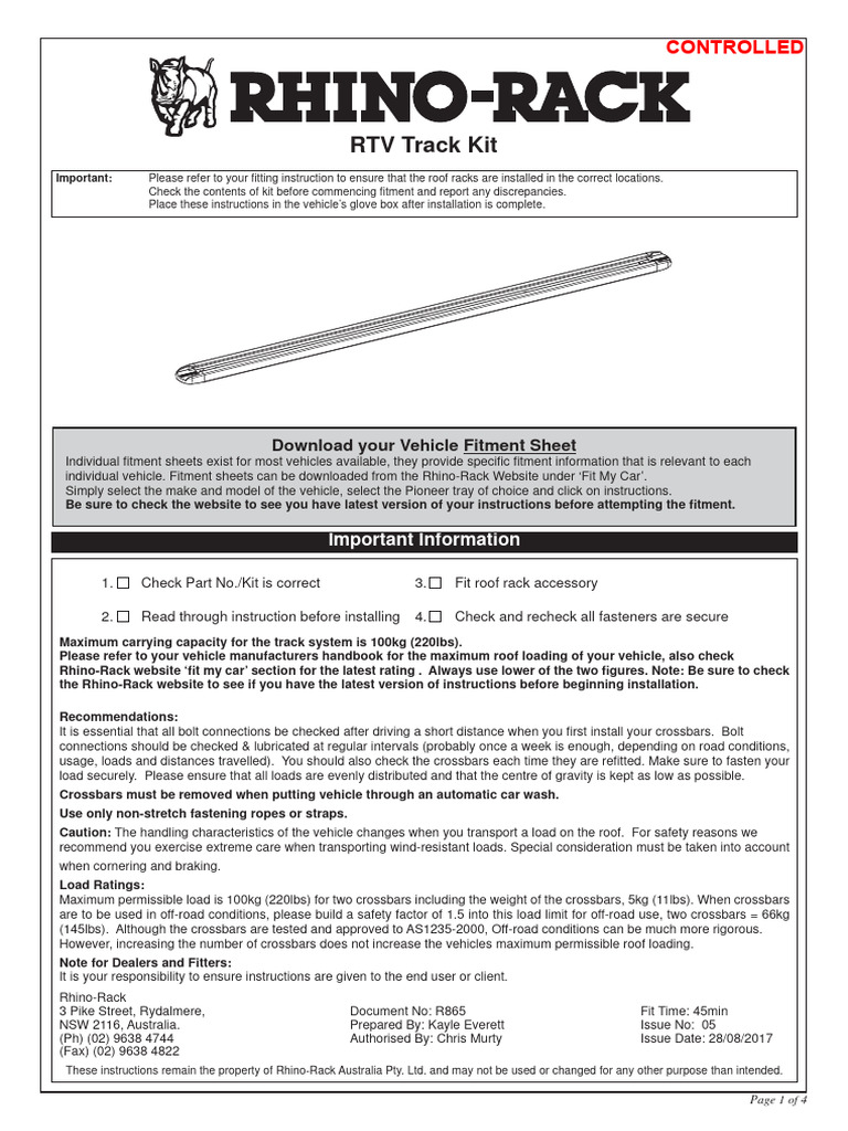 RTV Track Kit Installation Guide | PDF | Rivet | Off Roading