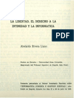 La Libertad. El Derecho A La Intimidad Y La Informatica: Abelardo Rivera Llano