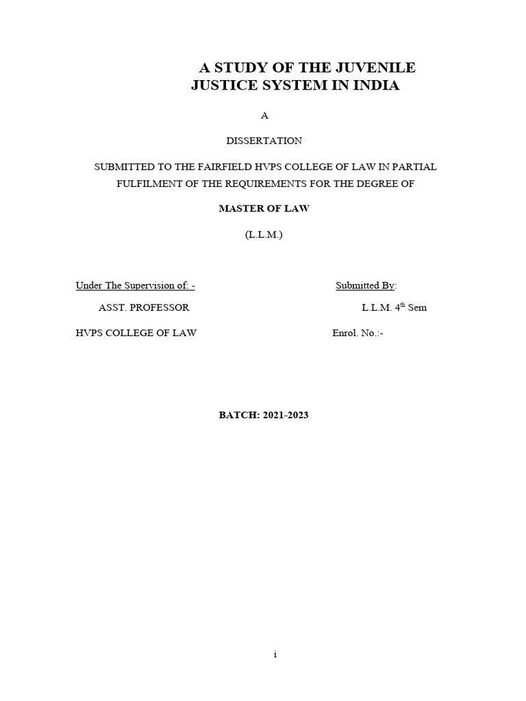 Juvenile Justice System in India | PDF | Juvenile Delinquency | Crimes